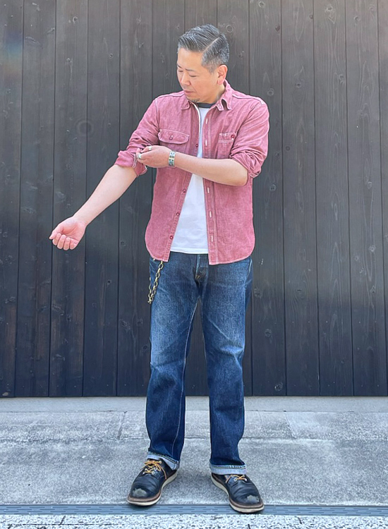 ヴィンテージスタイル 5oz シャンブレーシャツ | デニム研究所 by JAPAN BLUE オンラインショップ