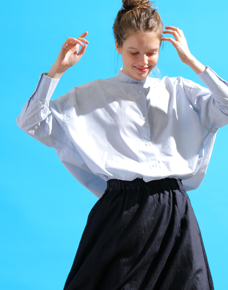 SETTO CLUEL掲載 No.02 Middle Shirt×Machu Picchu Skirt コーディネート全身 ディテール