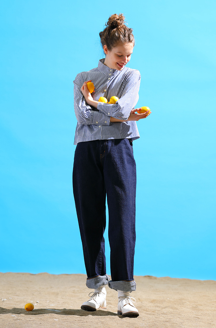 SETTO CLASSIC COLLECTION vol.2 コーディネート no.4 Okkake ShirtとHighwaist Jeans