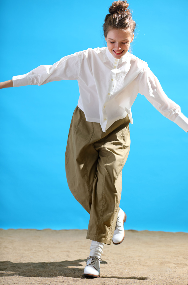 SETTO CLASSIC COLLECTION vol.2 コーディネート no.8 Okkake ShirtとParachute Pants