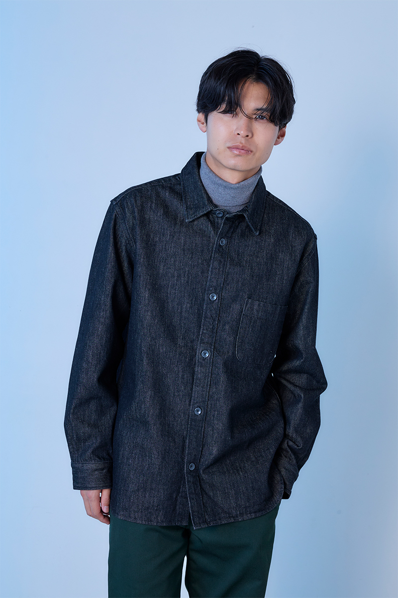 JAPAN BLUE JEANS 13oz Denim shirt　DGY 着用イメージ