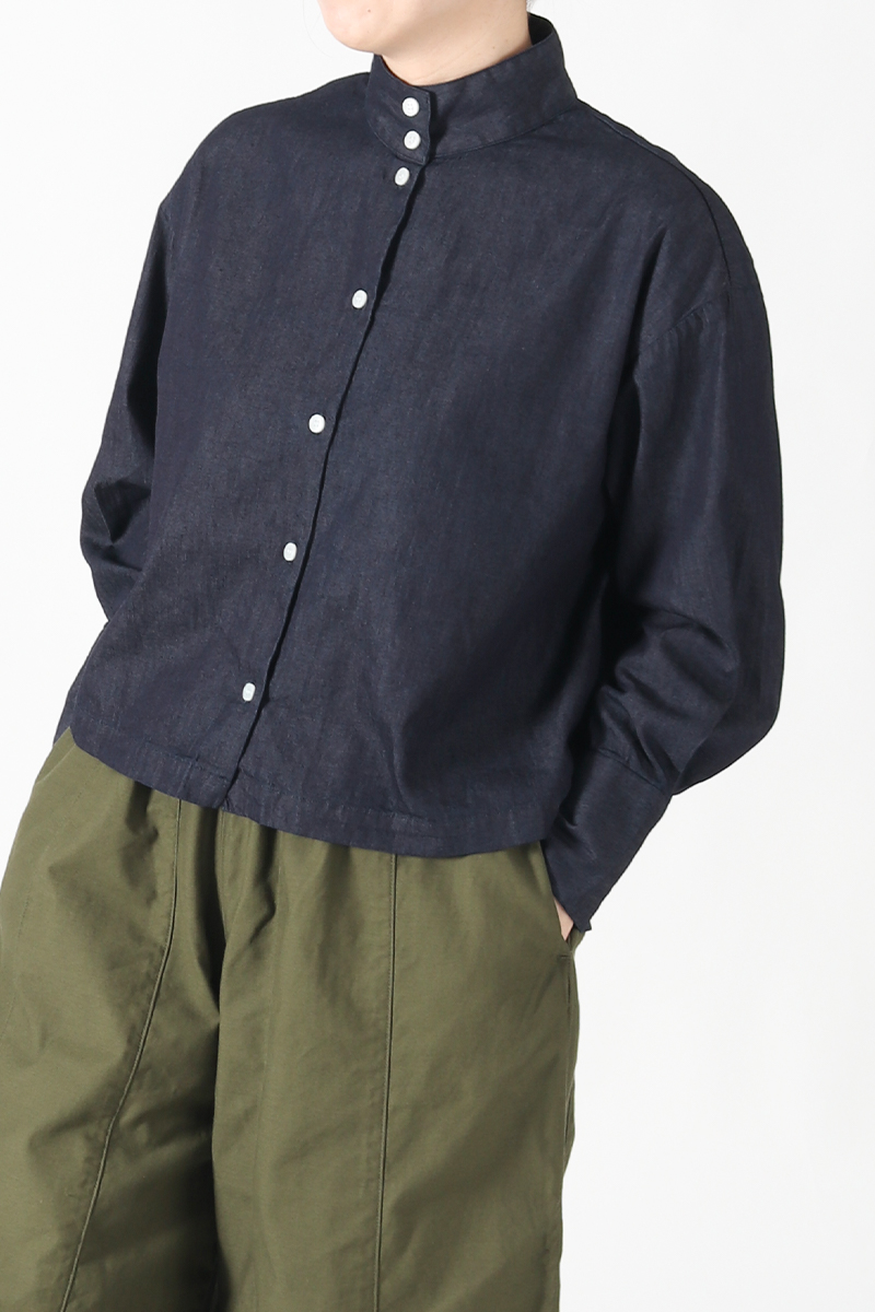 SETTO 23AW DENIM OKKAKE SHIRT 着用イメージ01