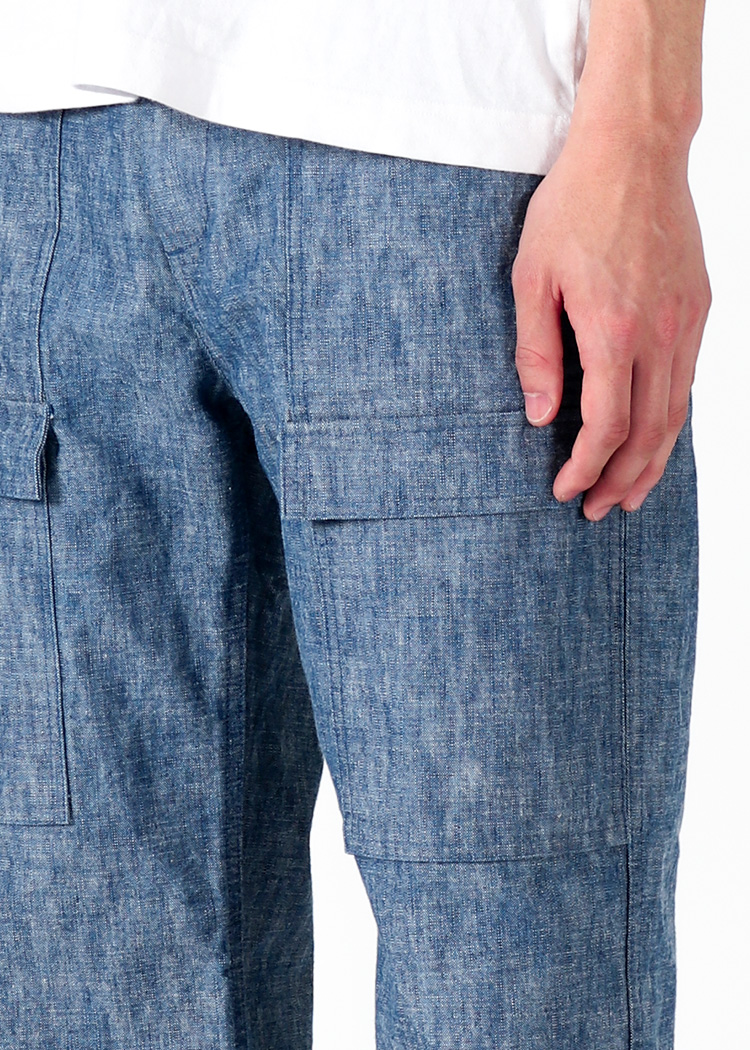 JAPAN BLUE JEANS 24SS 14oz Heavy Chambray Bush Pants 着用寄り写真