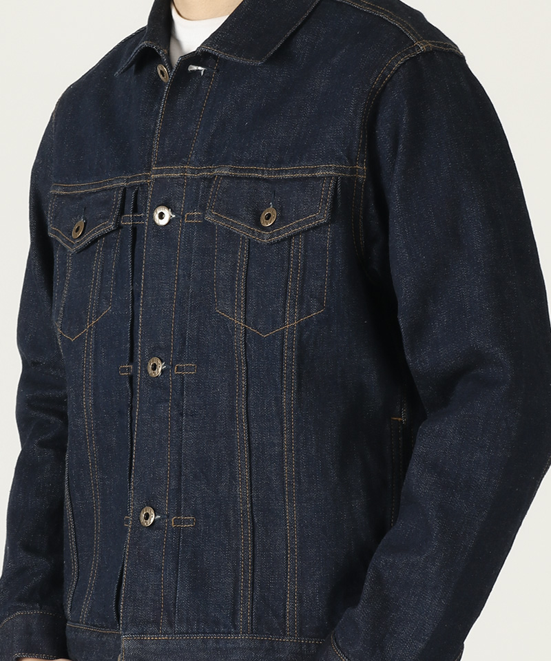 JAPAN BLUE JEANS JBGJ1003 14.8oz Type4 Denim jacket ソフトデニムセルヴィッチ ディテール 前面