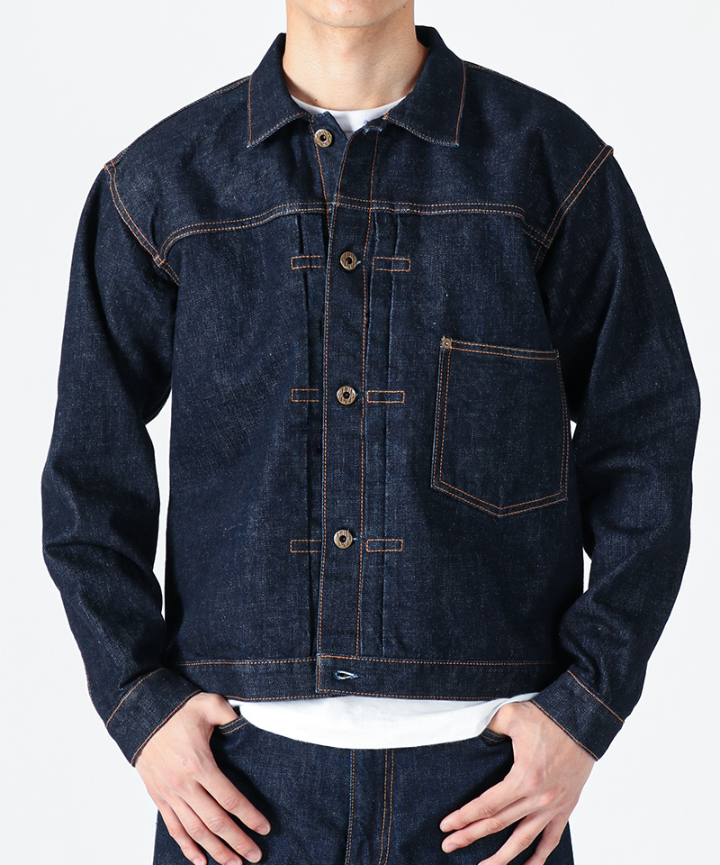 JAPAN BLUE JEANS JBGJ1003 14.8oz Type1 Denim jacket ハードデニムセルヴィッチ 着用