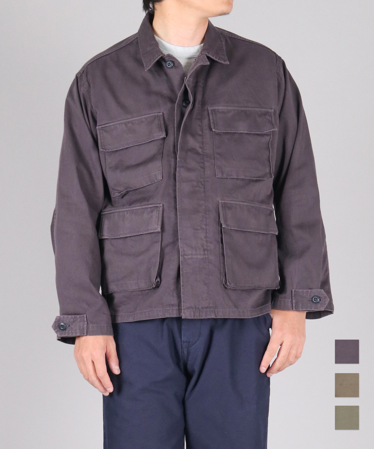 Fatigue Jacket 硫化染めルーズサテン
