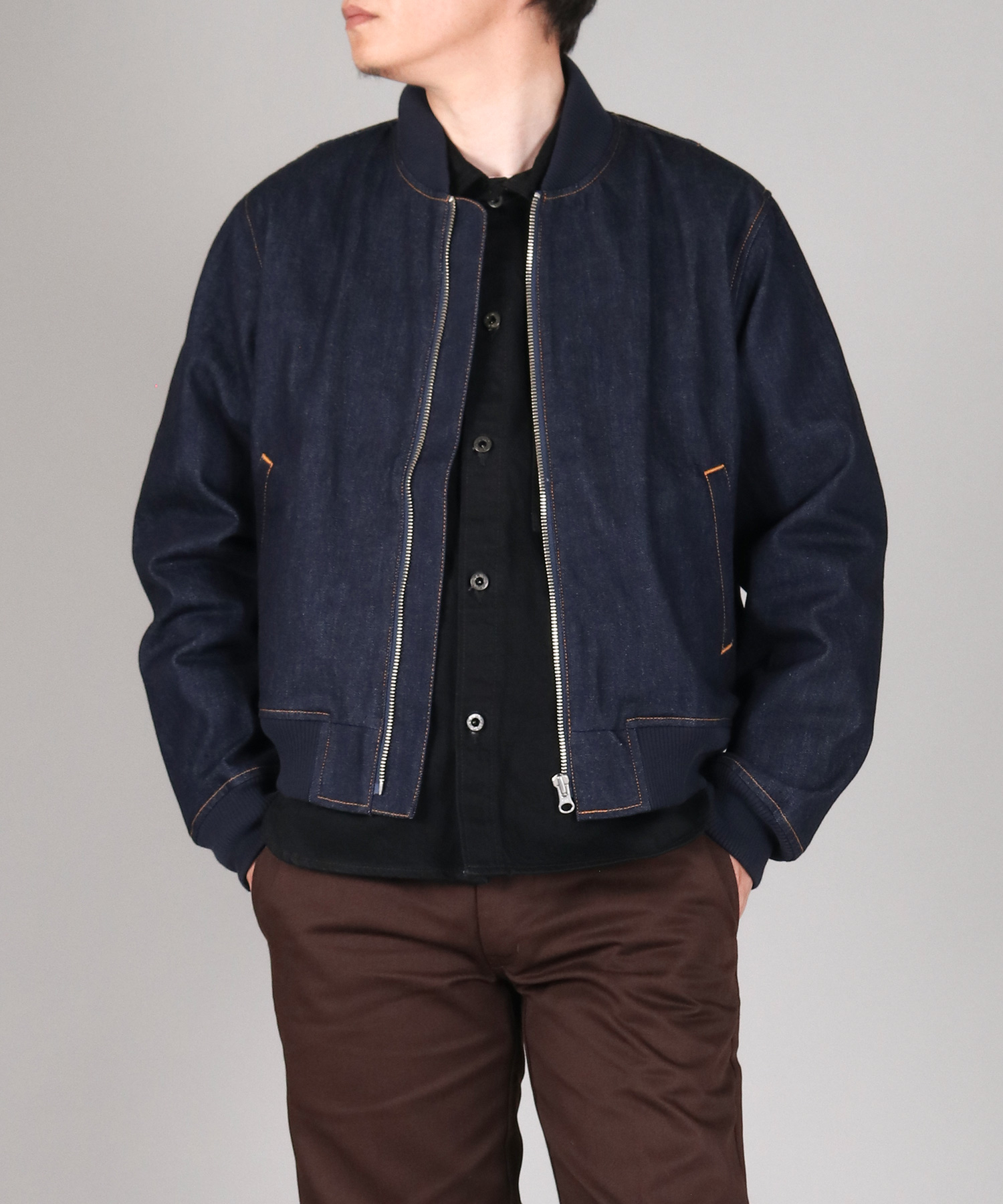 11.5oz Denim Bomber Jacket 11.5oz ナチュラル スラブ デニム